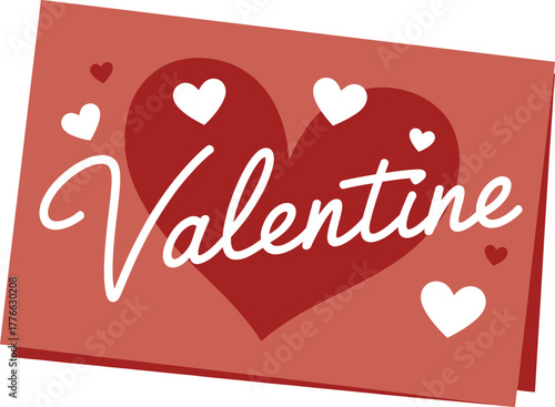 Elegant Greeting Card Cut Out Large Heart Vector Illustration