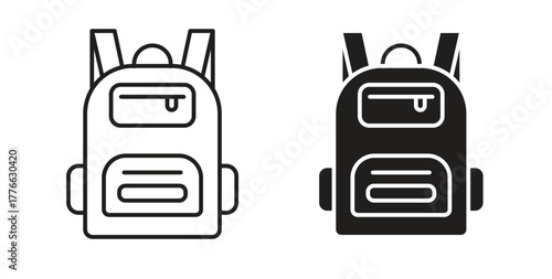 Backpack icon line. eps 10 vector illustration