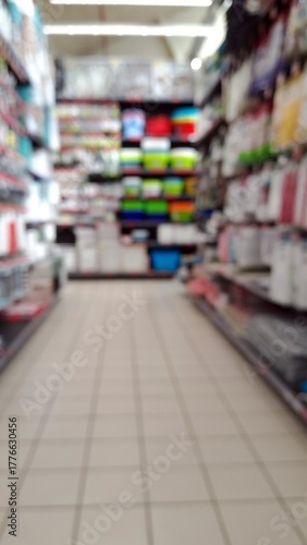 Wallpaper Mural Defocused image of interior shopping mall in Italy. Torontodigital.ca