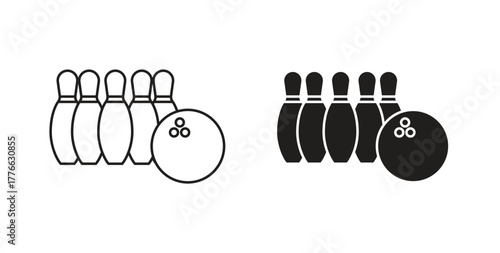 Bowling icon line. eps 10 vector illustration