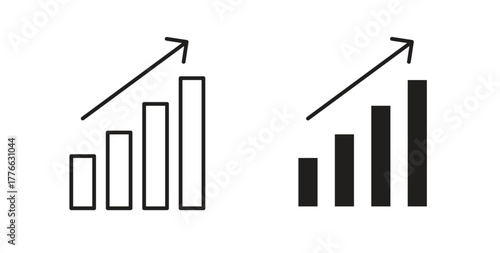 Business growth icon line. eps 10 vector illustration