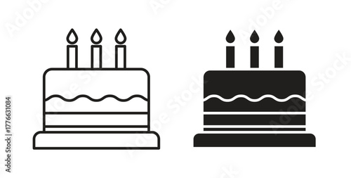 Cake icon line. eps 10 vector illustration