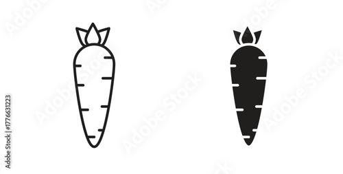 Carrot icon line. eps 10 vector illustration
