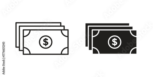 Cash icon line. eps 10 vector illustration