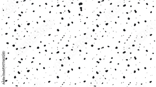 Black Irregular Dots Scattered Randomly on a White Background spots speckles