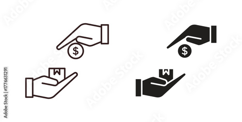 Cash on delivery icon line. eps 10 vector illustration