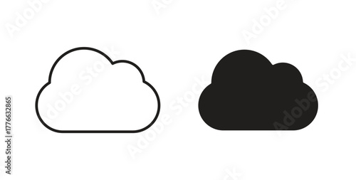 Cloud icon line. eps 10 vector illustration