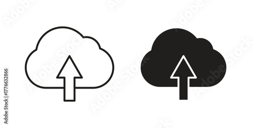 Cloud upload icon line. eps 10 vector illustration