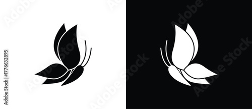 Butterfly icon. Flat icon of flying butterflay.