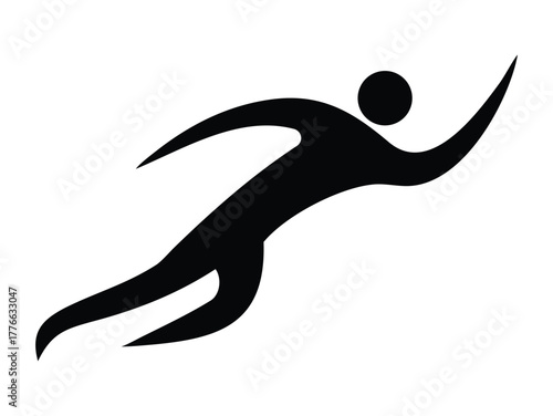 Man Flat Design Sport Silhouette Vector Illustration.