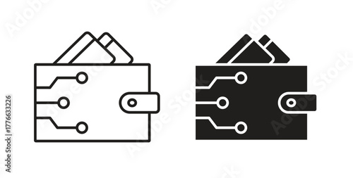 Cryptocurrency wallet icon line. eps 10 vector illustration