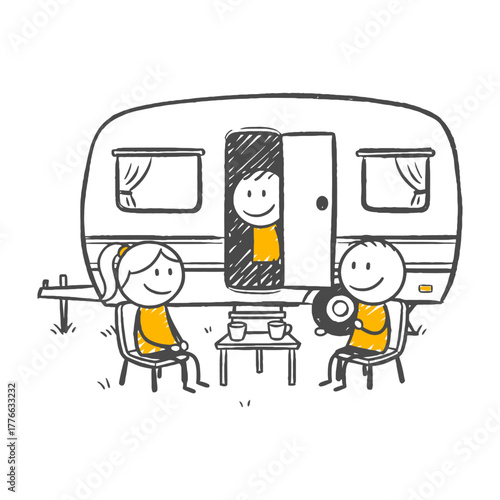 The Freedom And Joy Of Caravan Life Embraced In Nature's Lap.