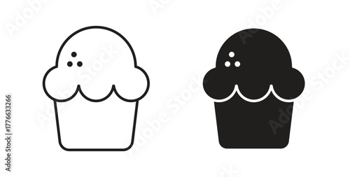 Cupcake icon line. eps 10 vector illustration
