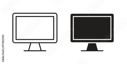Desktop icon line. eps 10 vector illustration