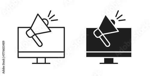 Digital marketing icon line. eps 10 vector illustration