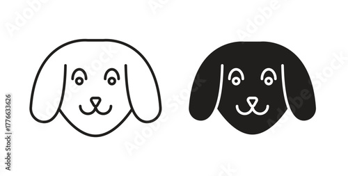 Dog icon line. eps 10 vector illustration