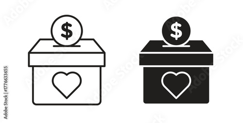 Donations icon line. eps 10 vector illustration