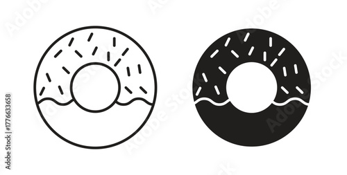 Donut icon line. eps 10 vector illustration