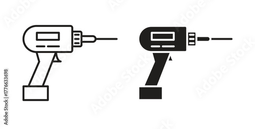 Drill icon line. eps 10 vector illustration