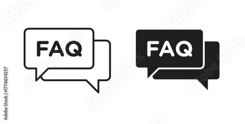 FAQs icon line. eps 10 vector illustration