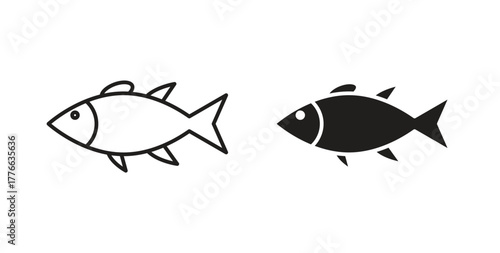 Fish icon line. eps 10 vector illustration