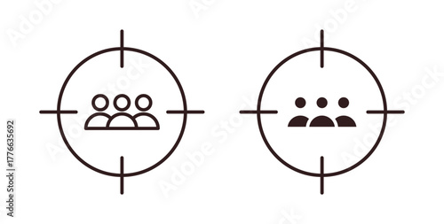 Focus group icon line. eps 10 vector illustration