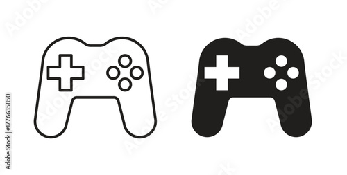 Game controller icon line. eps 10 vector illustration