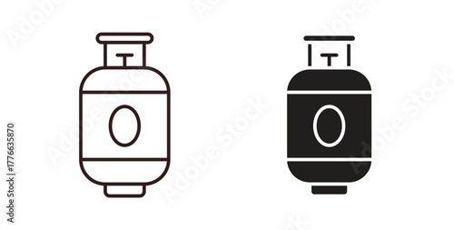 Gas cylinders icon line. eps 10 vector illustration