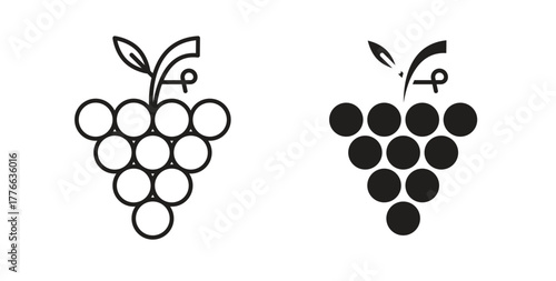 Grapes icon line. eps 10 vector illustration