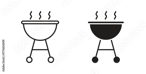 Grill icon line. eps 10 vector illustration