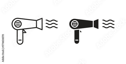 Hair dryer icon line. eps 10 vector illustration