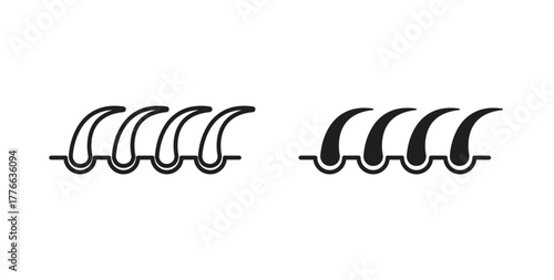 Hair icon line. eps 10 vector illustration