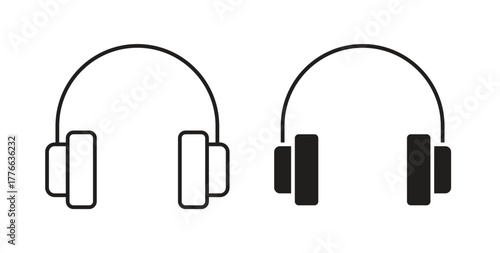 Headphone icon line. eps 10 vector illustration