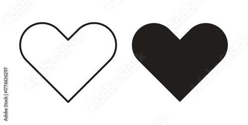 Heart icon line. eps 10 vector illustration