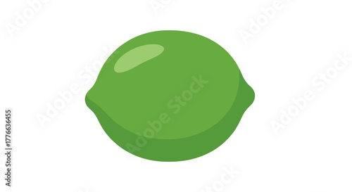 Vibrant Green Lime Fruit Isolated on a Clean White Background.