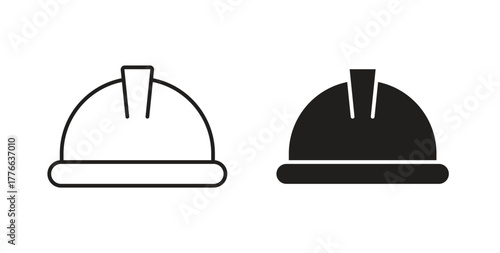 Helmet icon line. eps 10 vector illustration