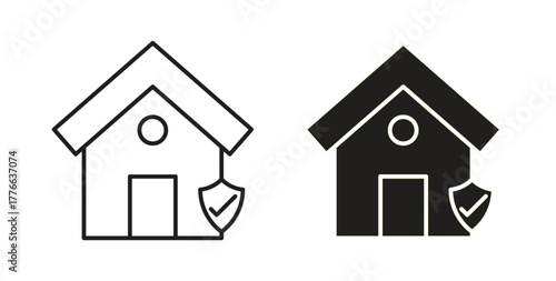Home insurance icon line. eps 10 vector illustration