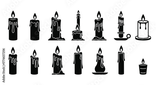 Black candle vector candle light candle flame candle wax candle art