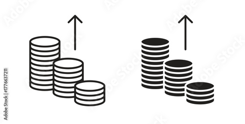 Income icon line. eps 10 vector illustration