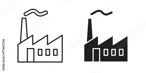 Industrial factory icon line. eps 10 vector illustration