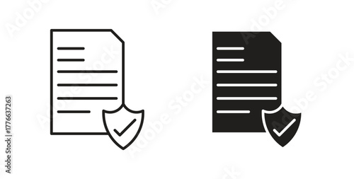 Insurance policy icon line. eps 10 vector illustration