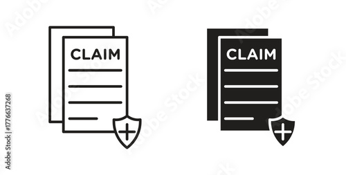 Insurance Claim icon line. eps 10 vector illustration