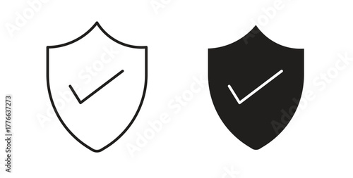 Insured icon line. eps 10 vector illustration
