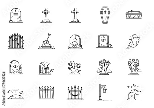 Graveyard Symbols Icon Set