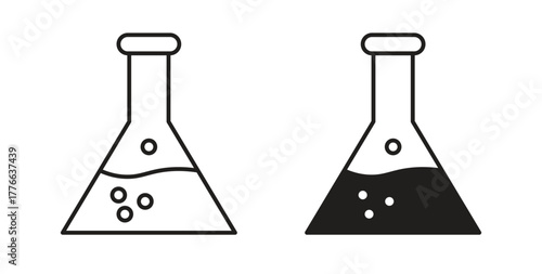Lab flask icon line. eps 10 vector illustration