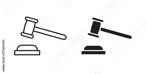 Law icon line. eps 10 vector illustration