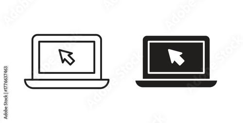 Laptop icon line. eps 10 vector illustration