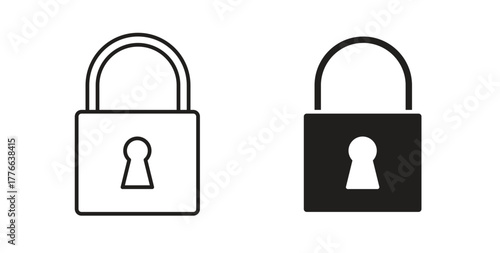 Lock closed icon line. eps 10 vector illustration