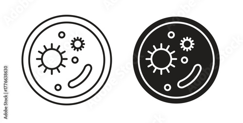 Microorganism icon line. eps 10 vector illustration