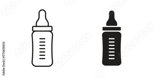 Milk bottle icon line. eps 10 vector illustration